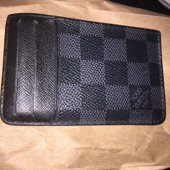 Louis Vuitton Pince Card Holder With Bill Clip Damier Graphite Graybar
